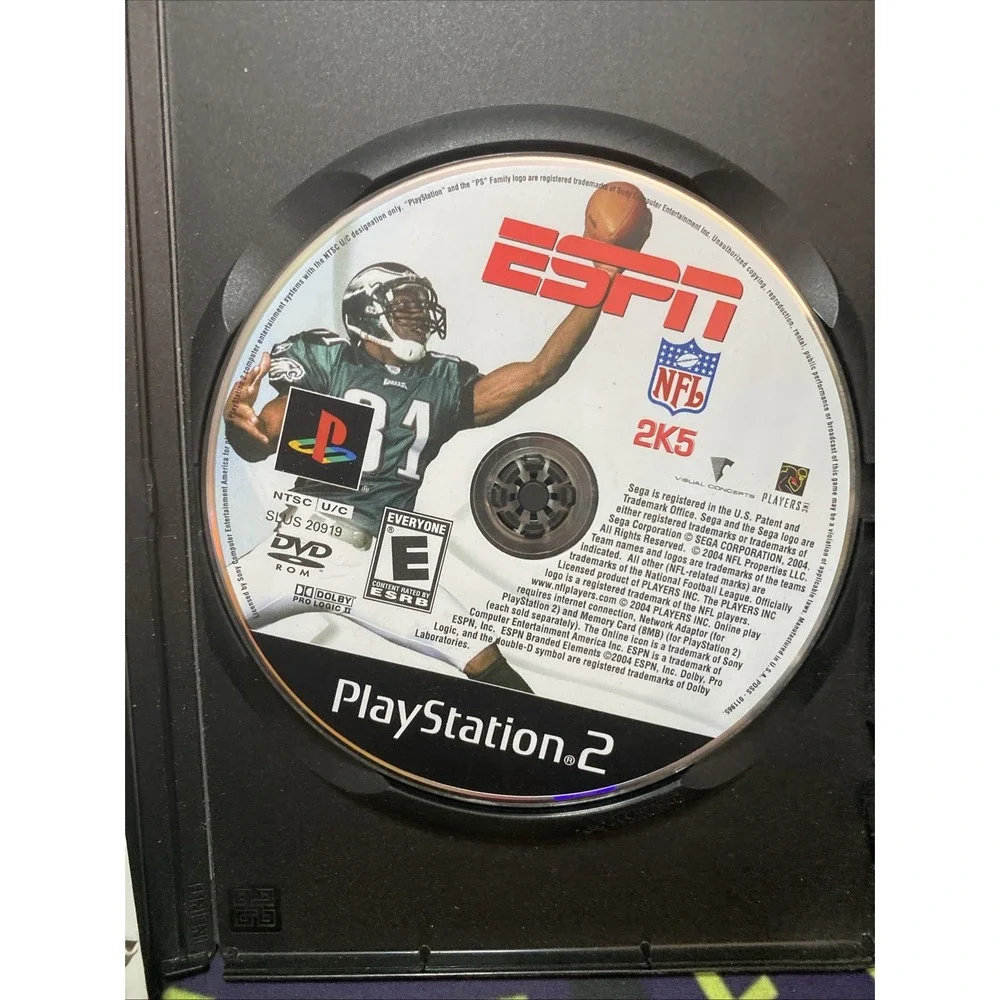 SEGA ESPN NFL 2K5 Sony PlayStation 2 PS2 Football Sports E Multiplayer Manual